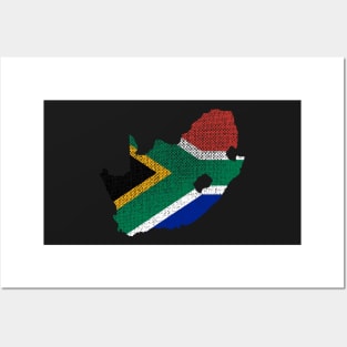 South Africa Flag Traditional Woven Effect Posters and Art